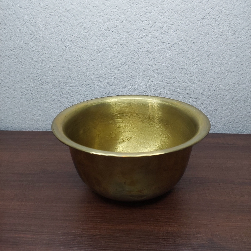 Vintage Solid Brass Bowl‎ Floral